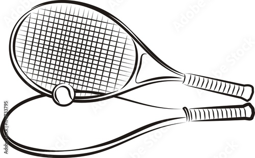 tennis racket, ball and case