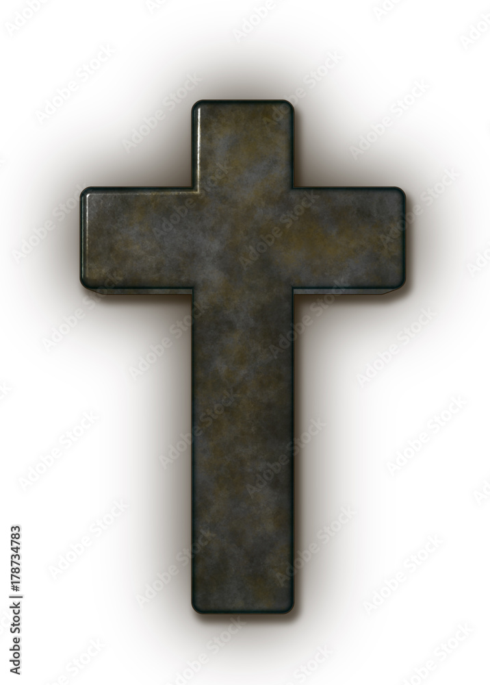christian cross on white background - 3d illustration