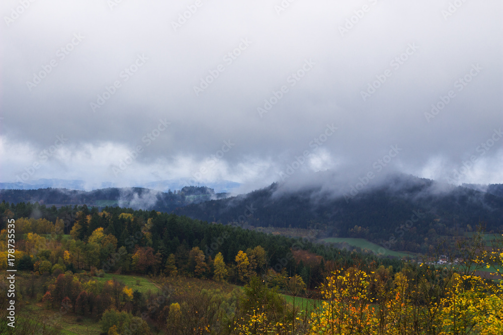 cloudy mountian view in bavaria