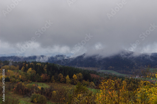 cloudy mountian view in bavaria