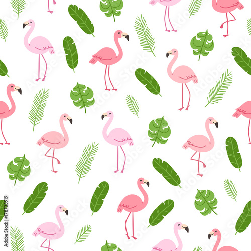 Tropical pattern with flamingo