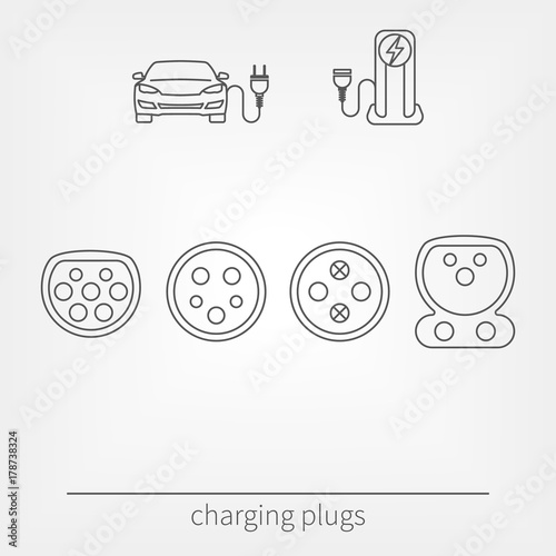 Plug connector for charging electric vehicle.