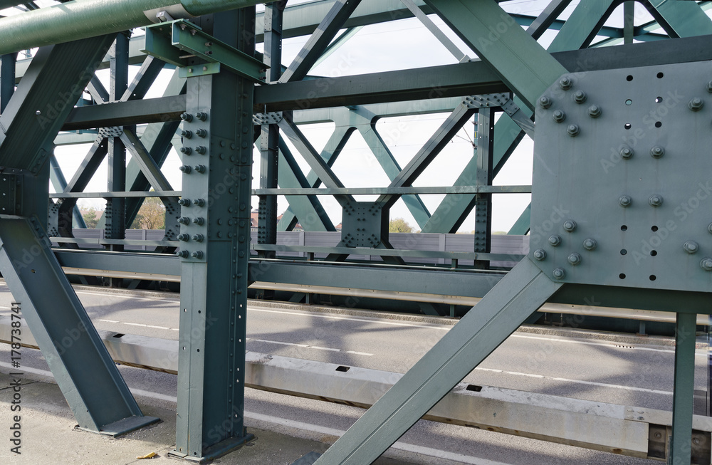 Steel road bridge