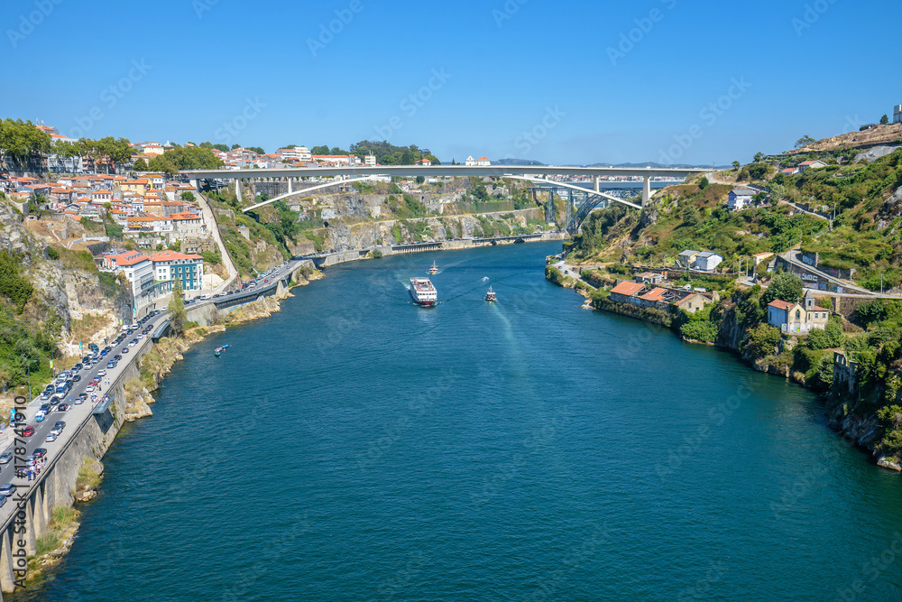 View of Porto and Douro river from Dom Luís I Bridge. View of Porto and Douro river from Dom Luís I Bridge.