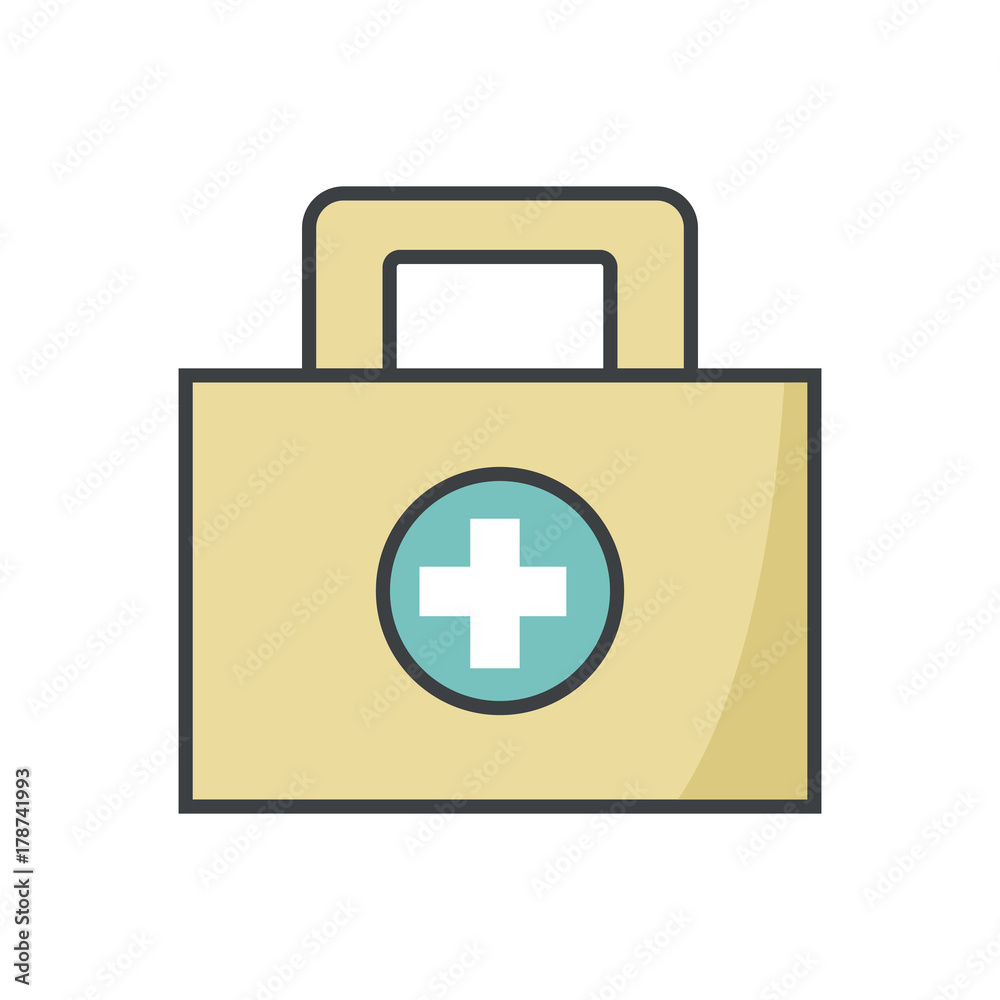 Obraz premium First aid suitcase icon vector illustration graphic design