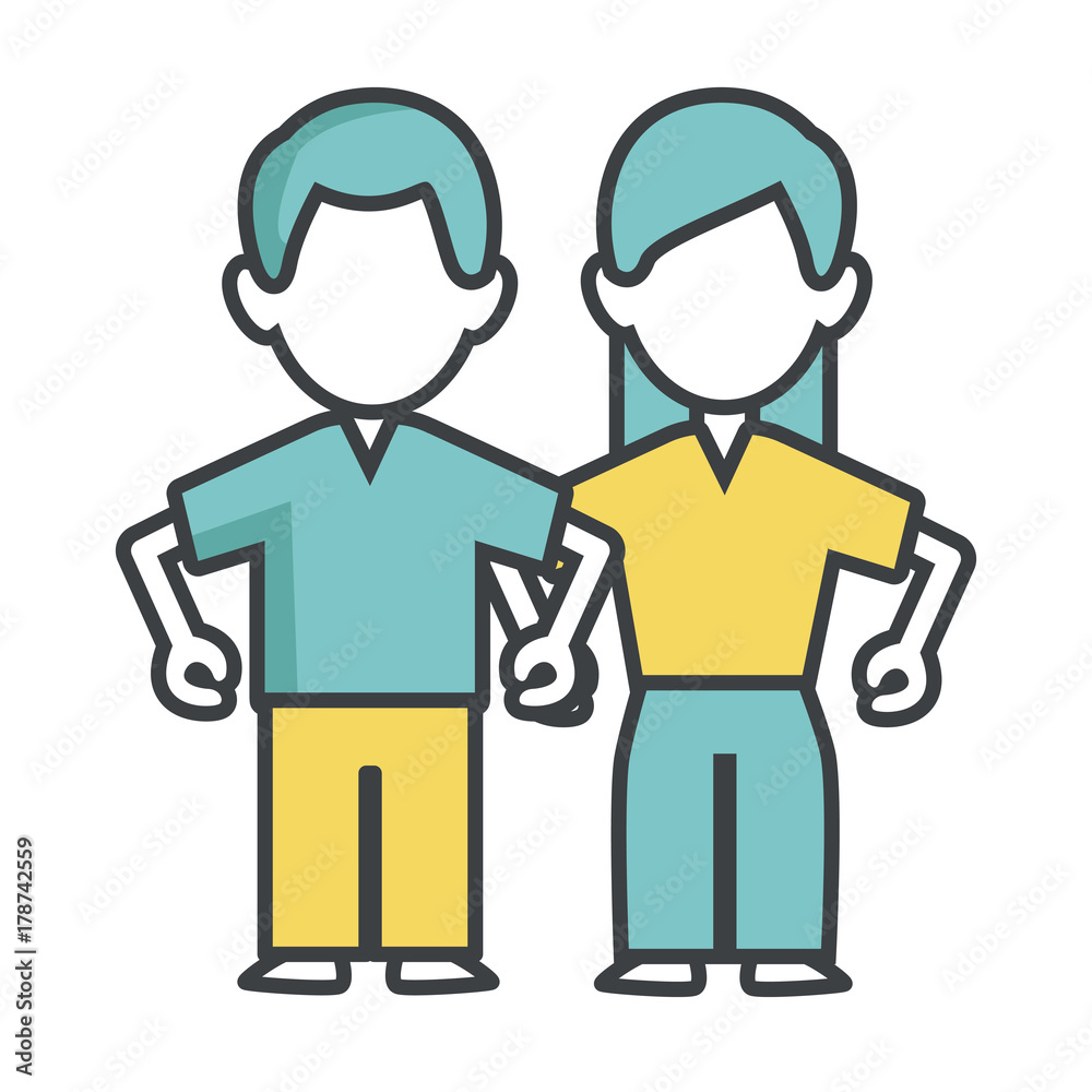 Woman and man couple icon vector illustration graphic design Woman and man couple icon vector illustration graphic design
