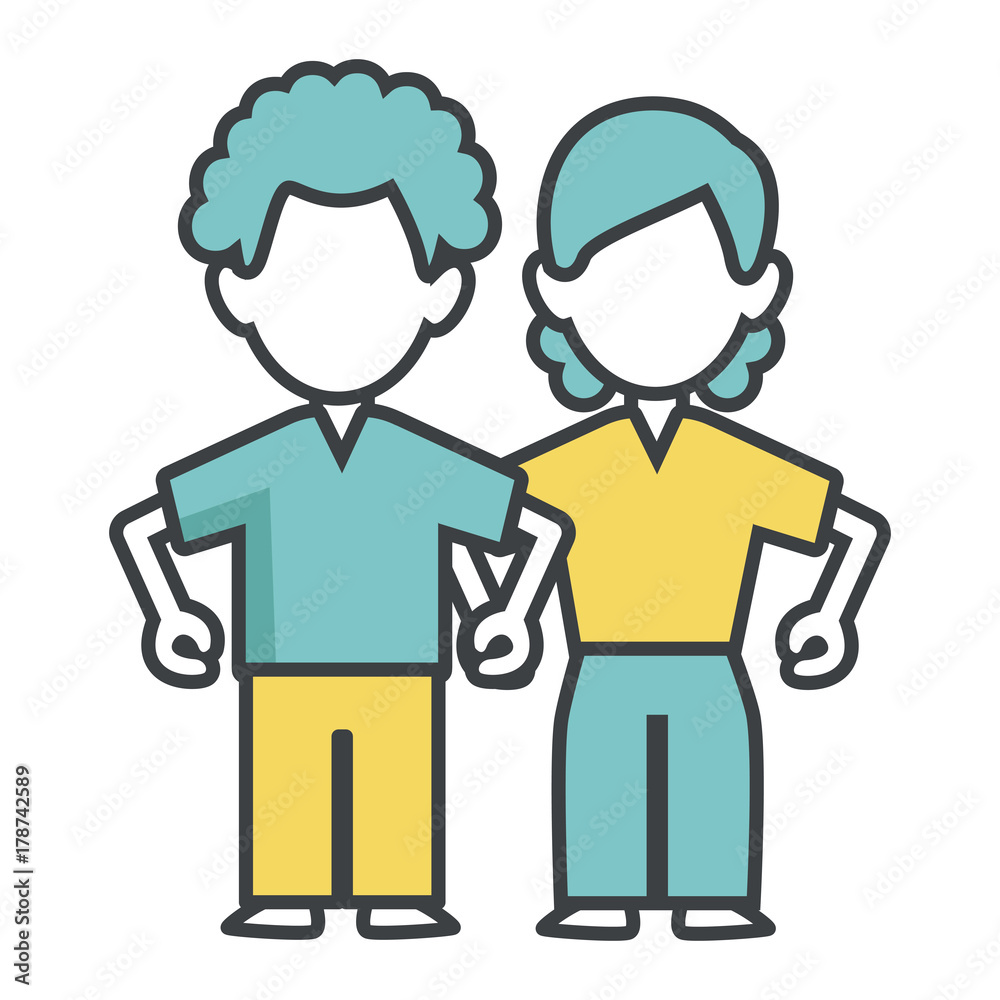 Woman and man couple icon vector illustration graphic design