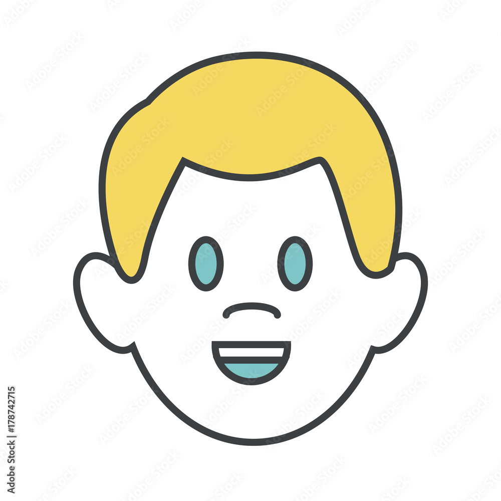 Man smiling cartoon icon vector illustration graphic design