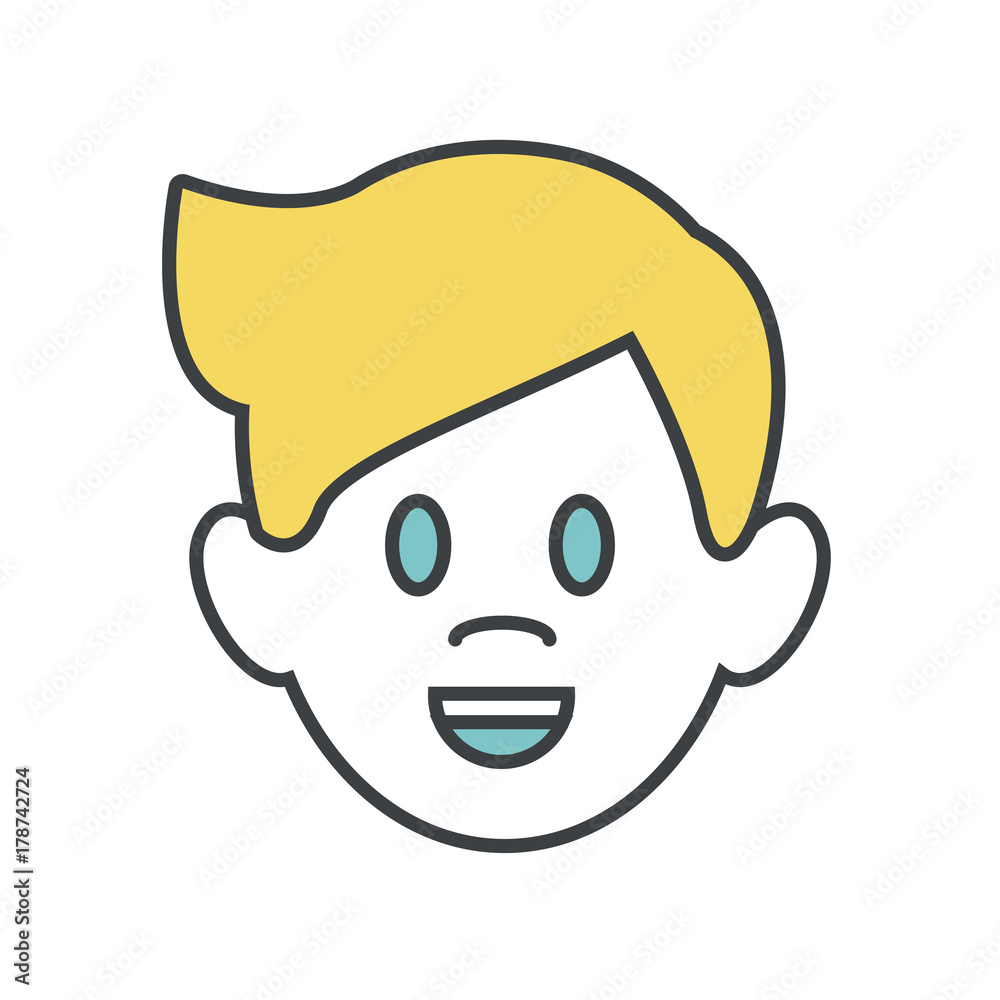 Man smiling cartoon icon vector illustration graphic design Man smiling cartoon icon vector illustration graphic design