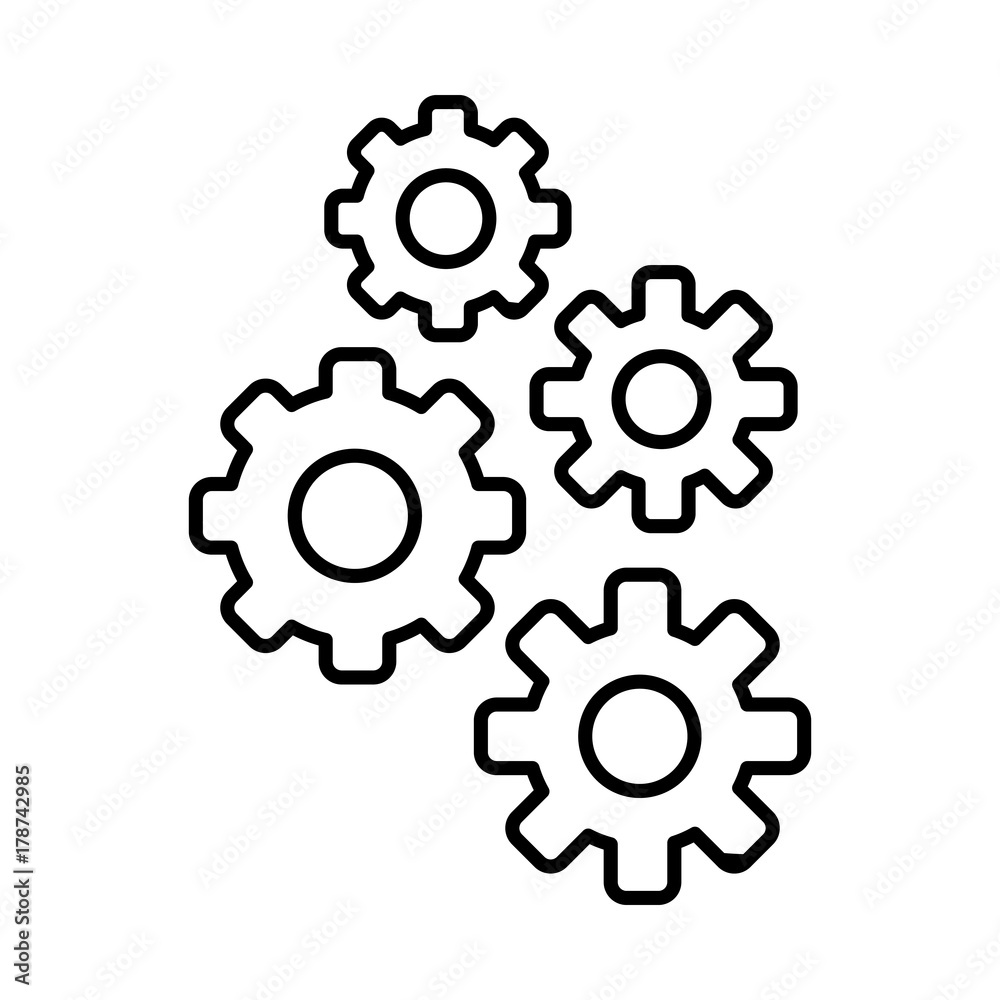 Gears machinery pieces icon vector illustration graphic design Gears machinery pieces icon vector illustration graphic design