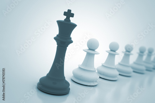 Chess king leadership concept