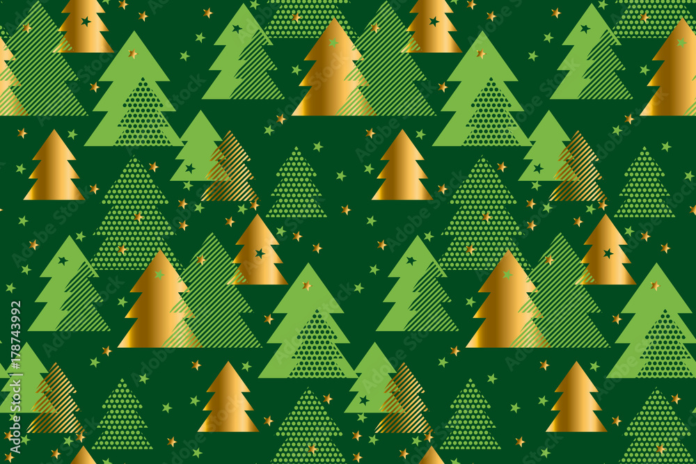 Happy new year and xmas tree seamless pattern illustration. Concept Christmas textile and wrapping paper vector motif. Happy new year and xmas tree seamless pattern illustration. Concept Christmas textile and wrapping paper vector motif.