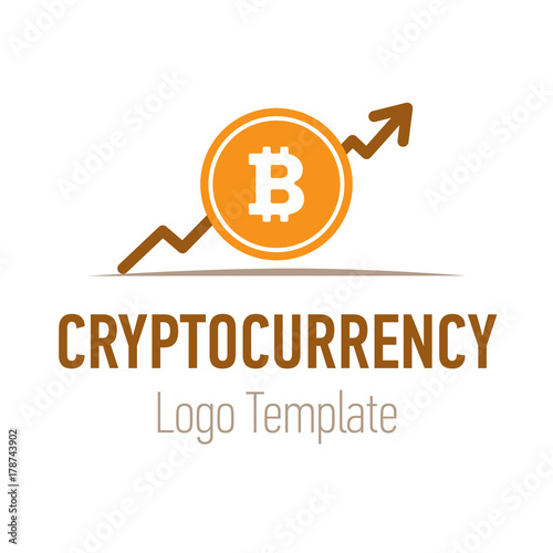 Crypto currency or bitcoin logo design. Flat trend modern logotype graphic design isolated on white background.