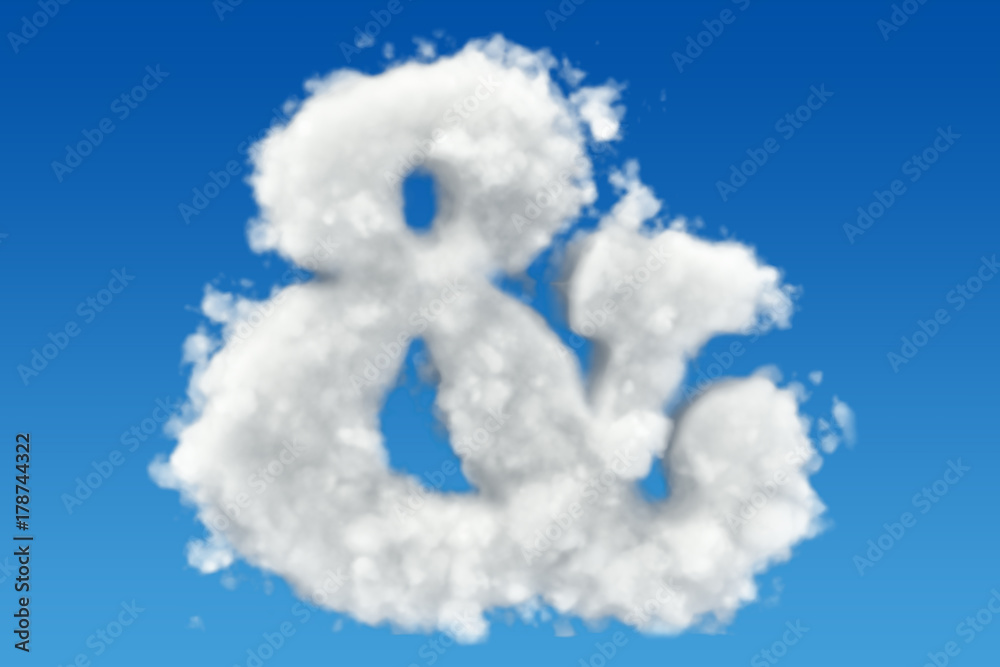 Ampersand symbol from clouds in the sky. 3D rendering Ampersand symbol from clouds in the sky. 3D rendering