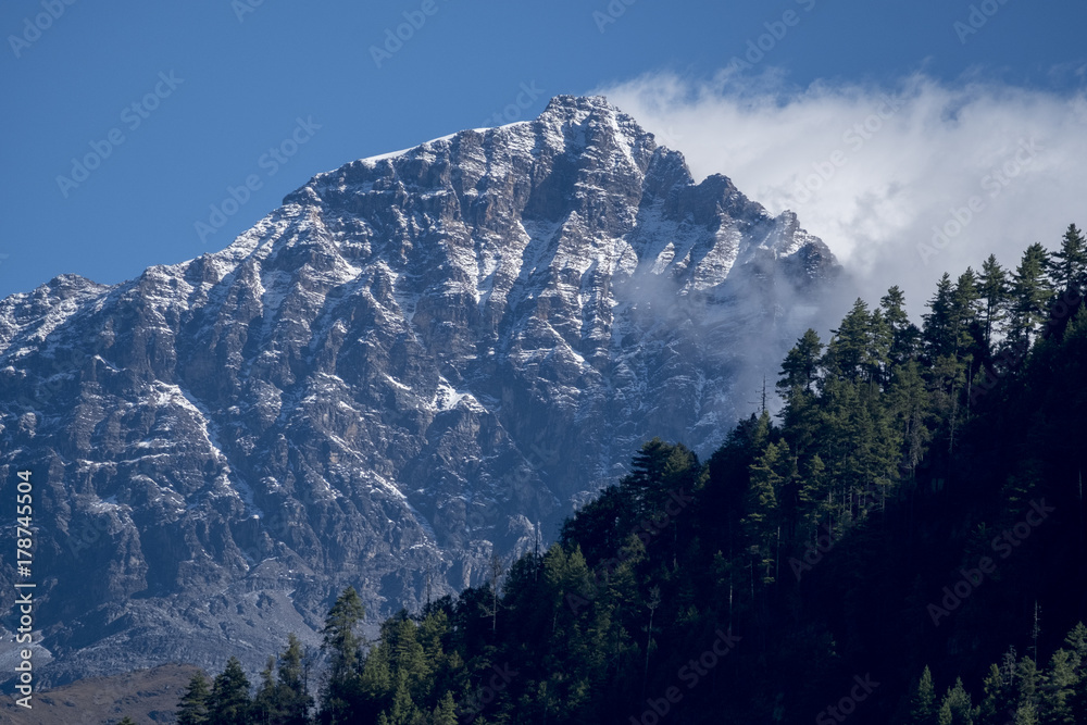 High Himalayan Peak near Paro, Bhutan