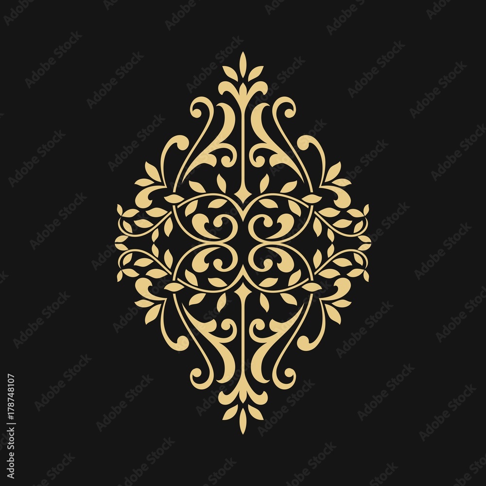 Ornamental floral element for design. Ornamental floral element for design.