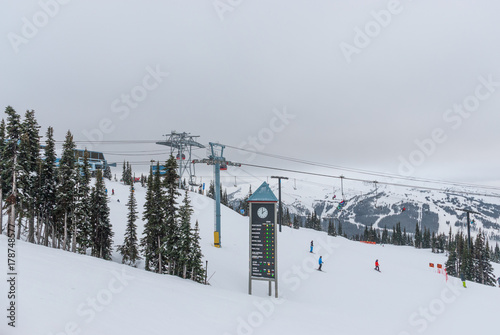 Lift status board at whistler blackcomb, Canada