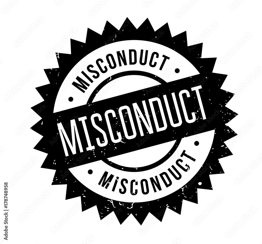 Obraz premium Misconduct rubber stamp. Grunge design with dust scratches. Effects can be easily removed for a clean, crisp look. Color is easily changed.