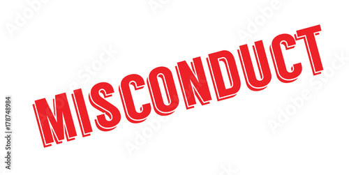 Misconduct rubber stamp. Grunge design with dust scratches. Effects can be easily removed for a clean, crisp look. Color is easily changed.