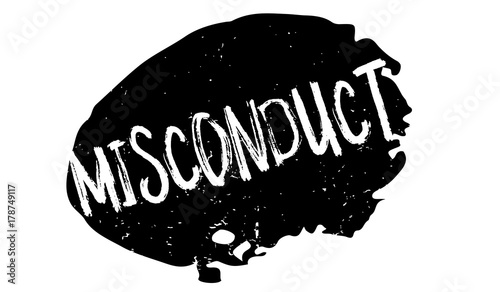 Misconduct rubber stamp. Grunge design with dust scratches. Effects can be easily removed for a clean, crisp look. Color is easily changed.