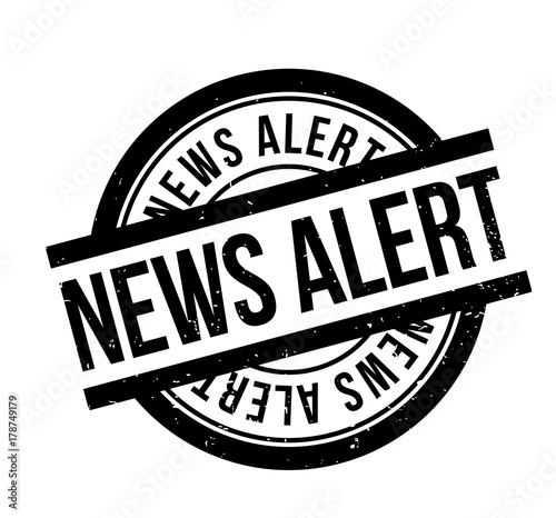News Alert rubber stamp. Grunge design with dust scratches. Effects can be easily removed for a clean, crisp look. Color is easily changed.
