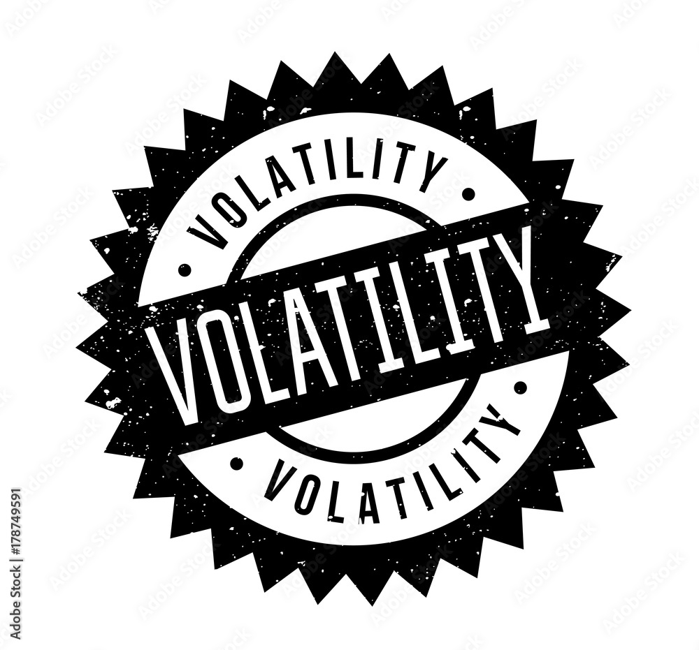 Obraz premium Volatility rubber stamp. Grunge design with dust scratches. Effects can be easily removed for a clean, crisp look. Color is easily changed.
