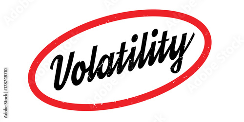 Volatility rubber stamp. Grunge design with dust scratches. Effects can be easily removed for a clean, crisp look. Color is easily changed.