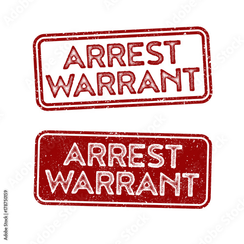 Arrest Warrant - Distressed Vector Stamp Seal -  - Simple Grunge banner