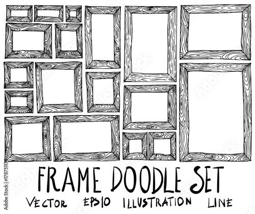 Set of Frame illustration Hand drawn doodle Sketch line vector eps10