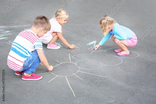 Cute little children drawin...