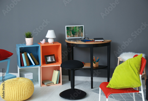 Modern room interior with l...