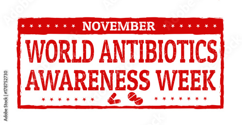 World antibiotics awareness week grunge rubber stamp