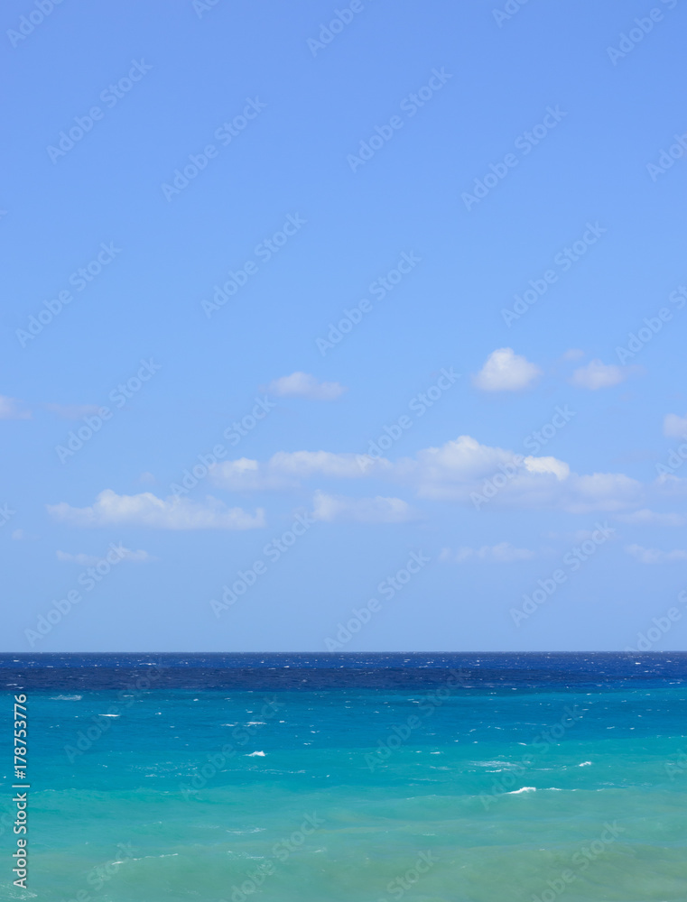 The sky with a cloud and the sea