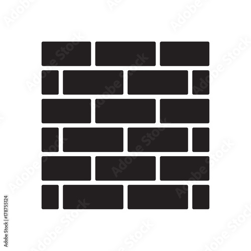 Black and white brickwork icon. Vector illustration