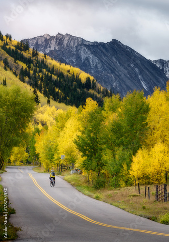 Bicycle trail in Ashcroft ghost town, Colorado photo