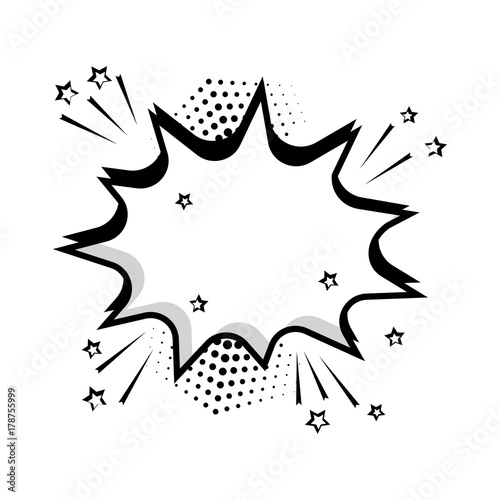 Black and white comic bubble for your text. Comic sound effects in pop art style. Sound bubble speech with word and comic cartoon expression sounds illustration. Vector illustration.