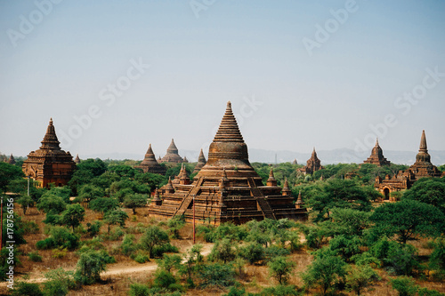 View across pagodas towards Thatbinnyu Temple Pagoda in Bagan My photo
