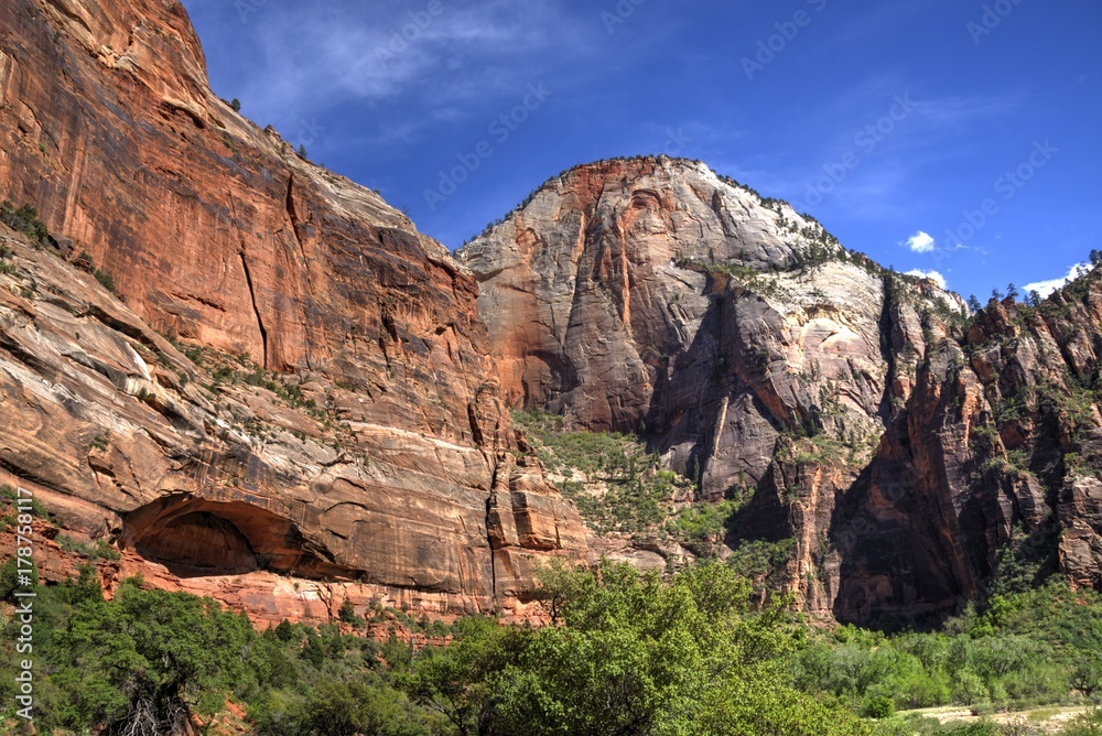 Cable Mountain from the Floor of Zion Canyon