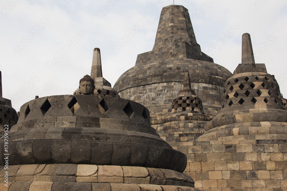 Ancient Temple of Borobudur. The island of Java. Yogyakarta. Indonesia. Ancient Temple of Borobudur. The island of Java. Yogyakarta. Indonesia.