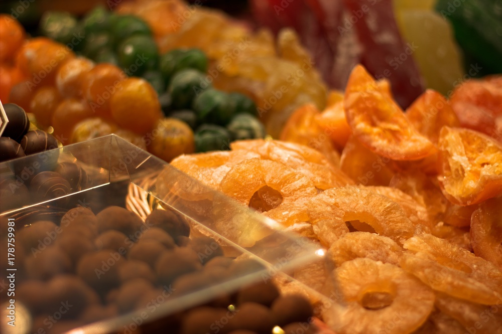 Food at a market in Barcelona 