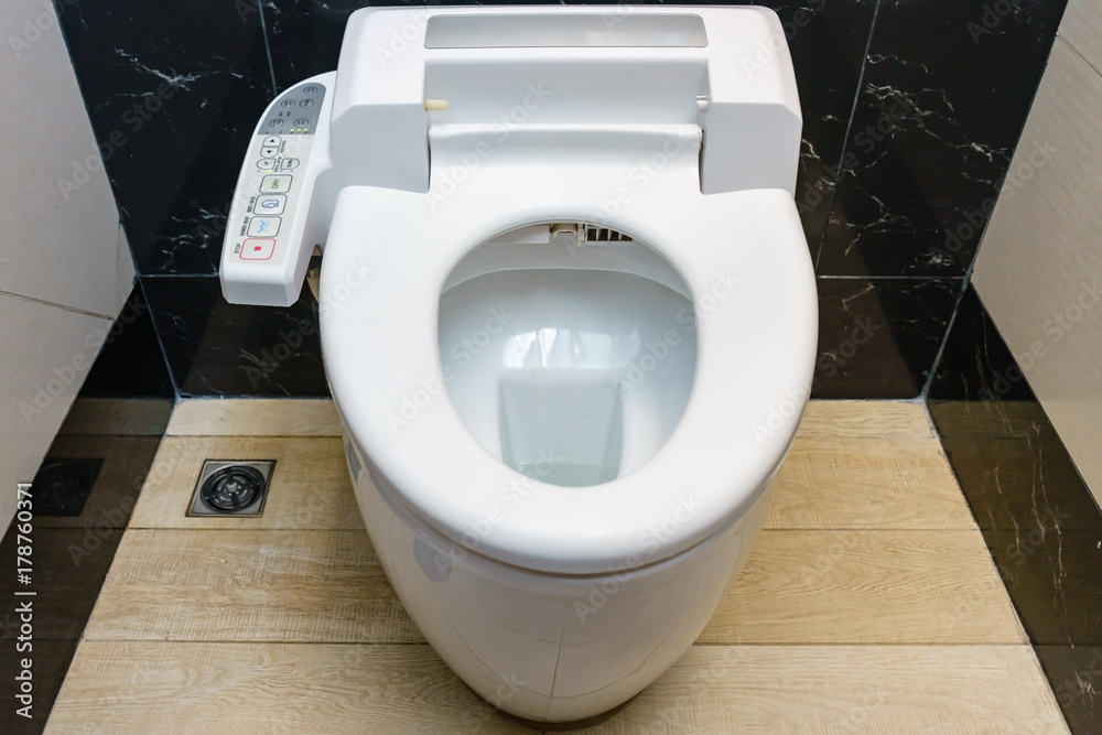 Modern high tech toilet with hygienic and high technology of the toilet