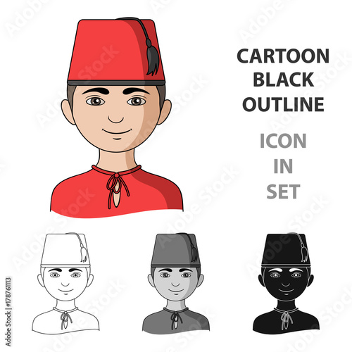Turk..Human race single icon in cartoon style vector symbol stock illustration web.