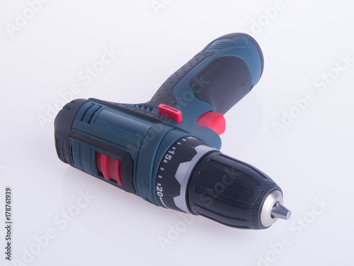 cordless drill. cordless drill on a background.