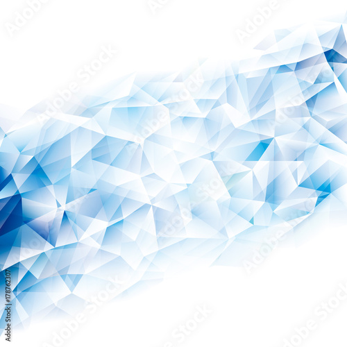 Geometric cold blue polygonal pattern abstract background.