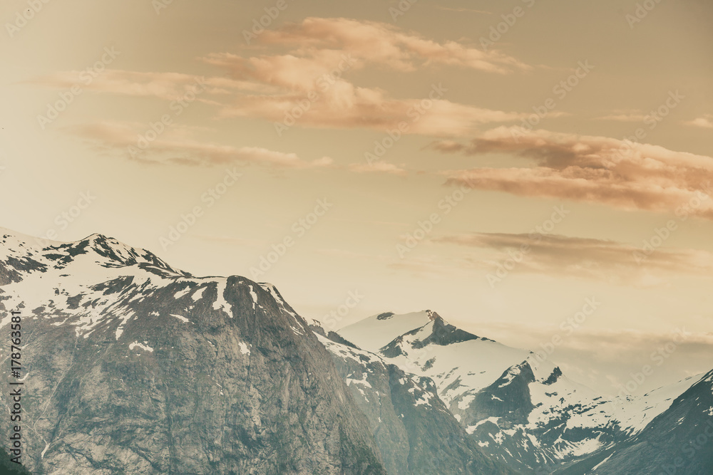 Mountains summer landscape in Norway.