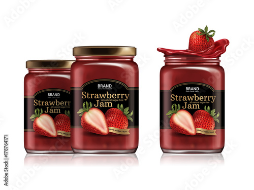 Strawberry jam package design