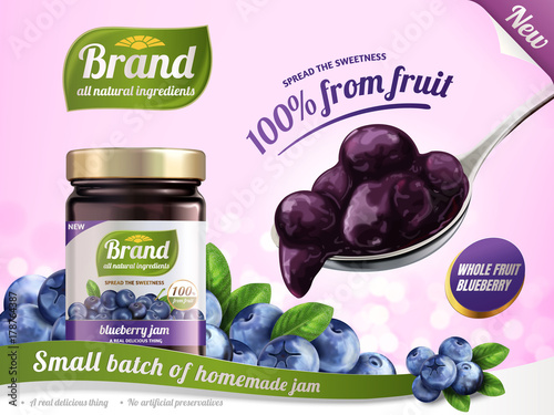 Blueberry jam ads photo