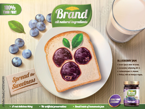 Blueberry jam ads