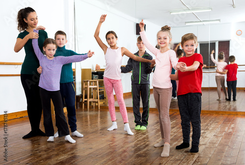 Little boys and girls having dancing