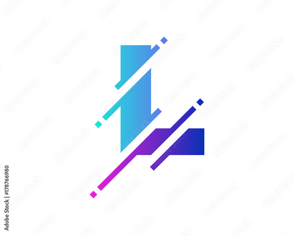 Vecteur Stock Digital Letter L Pixel Icon Logo Design Element | Adobe Stock